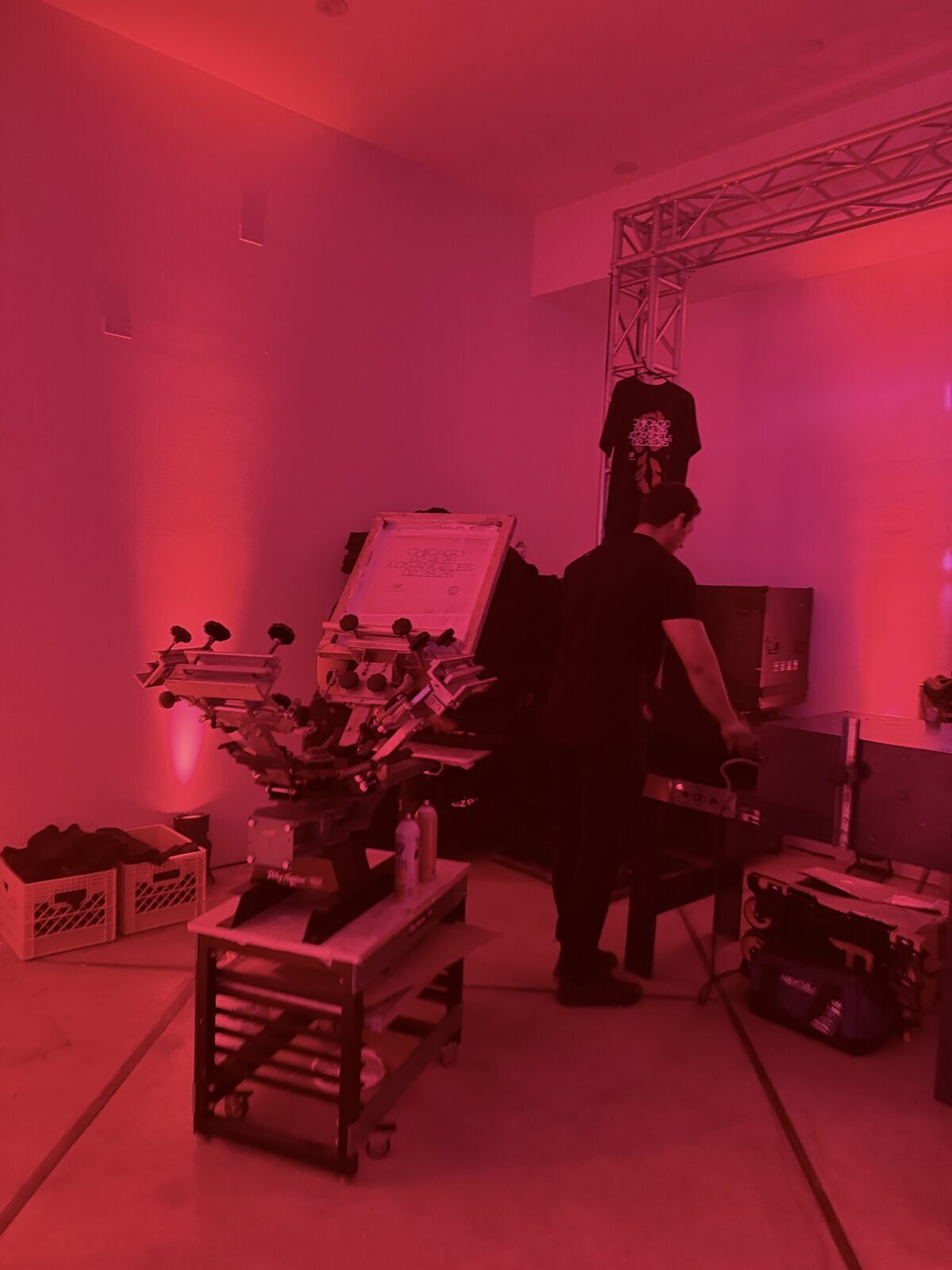 Merch Troop live printing — the line forms fast